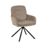 Scaun living rotativ maro din textil si metal Donna